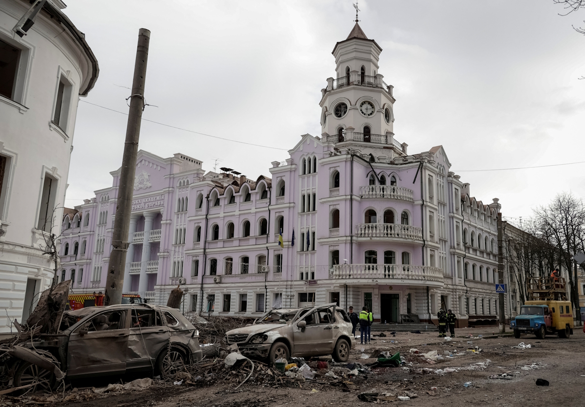 Σημείο από τη ρωσική πυραυλική επίθεση στο Sumy της Ουκρανίας