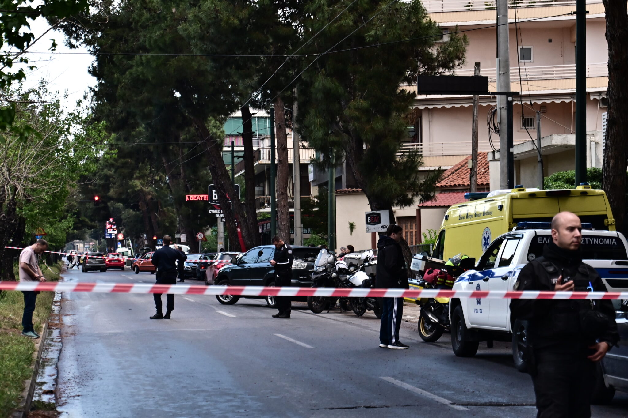 Αποκλεισμένο από αστυνομικές δυνάμεις το σημείο της μαφιόζικης δολοφονίας στο Χαλάνδρι
