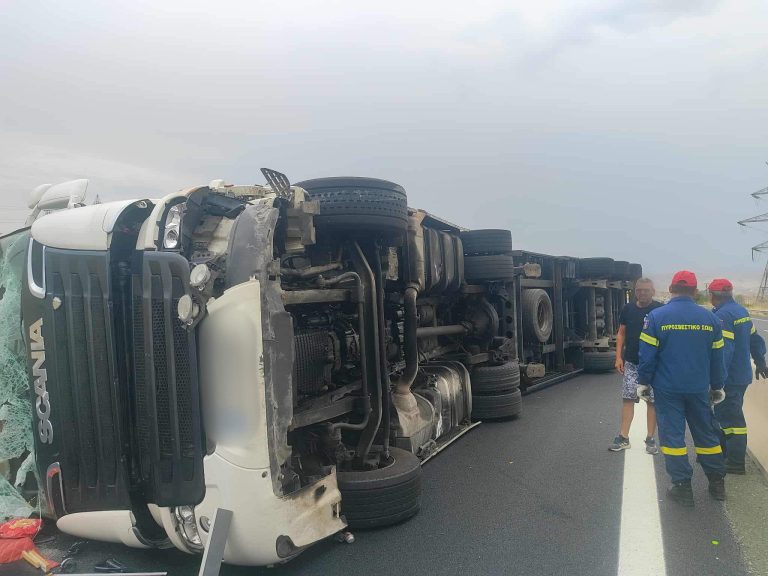 Ανατράπηκε νταλίκα στην Εγνατία – Κυκλοφοριακές ρυθμίσεις (βίντεο)
