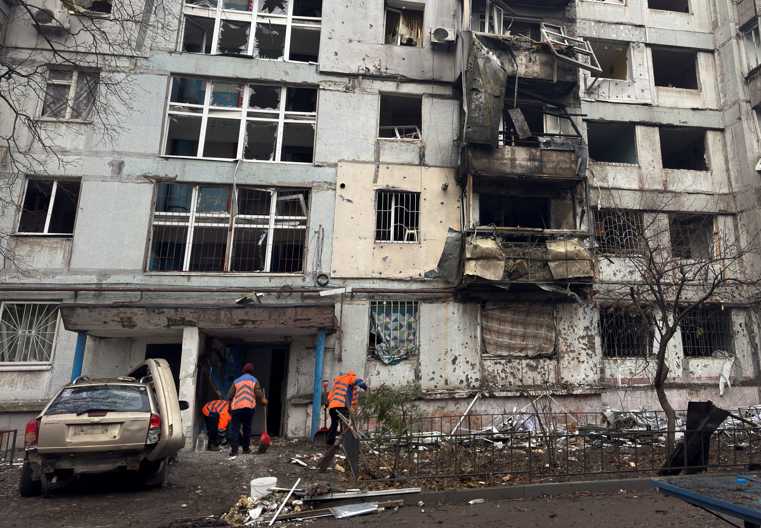 Κτίριο που χτυπήθηκε από ρωσικό drone στο Ντνίπρο