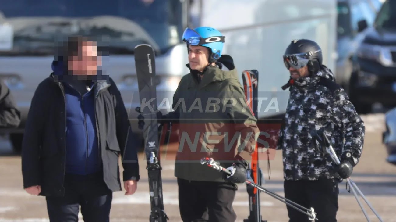 Ο πρωθυπουργός, Κυριάκος Μητσοτάκης στο Χιονοδρομικό Καλαβρύτων