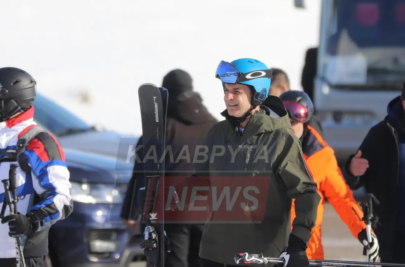 Ο πρωθυπουργός, Κυριάκος Μητσοτάκης στο Χιονοδρομικό Καλαβρύτων